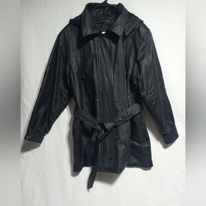Vintage Comint Men's Black Leather Jacket Size XL